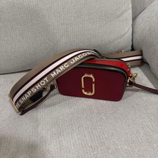 MARC JACOBS M0014146 The Snapshot Burgundy Leather Camera Crossbody Bag