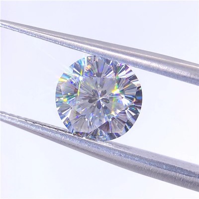 GRA Cherry Blossom Cut D Color Round 0.5-5ct Moissanite Loose for DIY Jewelry 