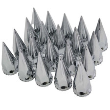 33mm X 4-34 Chrome Plastic Spiked Lug Nut Covers Thread On W Flange 20pcs 33mm X 4-34 Chrome Plastic Spiked Lug Nut Covers Thread On W Flange 20pcs