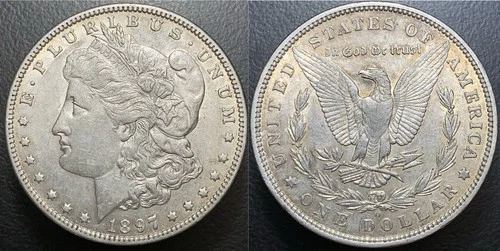 1897 O New Orleans Mint Morgan Silver Dollar $1 BETTER DATE 90% Coin Original AU