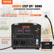 VEVOR Voltage Converter Transformer, 5000W, Heavy Duty Step Up/Down Transformer,