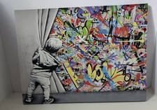 Street Art Canvas Print    Banksy -like  Style Child Graffiti Wall   12  x16  
