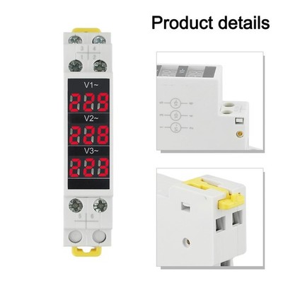 Voltage Meter for DIN Rail Mounting AC Measurement up to 500V