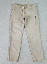 Vuori Ripstop Pant Men Large 34X31 Beige V412 Drawstring Elastic Waist Climber