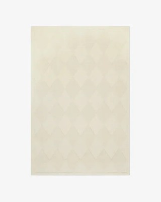 Nordic Knots Ivory Area Rug Diamond Pattern Wool Hand Tufted Scandi Minimalist
