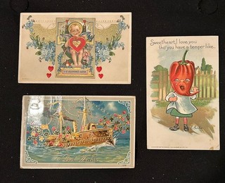Vintage Lot Of 3 Valentines Day PostCards FN