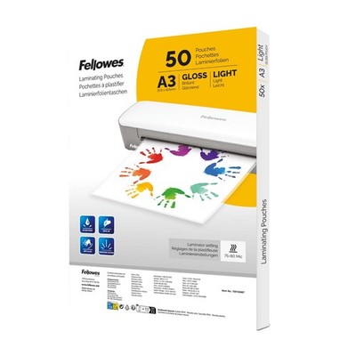 Fellowes A3 Laminierfolien - 50 Stück Hochglanz - Kaschierfolien für...