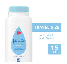 Johnson's Baby Naturally Derived Cornstarch Baby Powder w/Aloe  Vitamin E 1.5oz