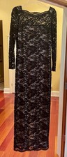 Onyx Nite Black Evening Gown Long 58 Long Sz 6 - New No Tags