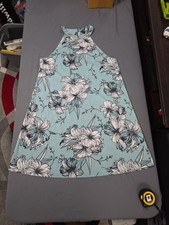 Express Turquoise Light Blue Halter  Mini Dress Sleeveless Keyhole Back Size L