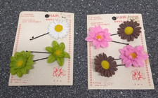 Vintage Hair Clip FLOWER Barrette - Lot Of 7