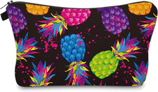 Cute Travel Makeup Bag Cosmetic Bag Small Pouch Gift for Women Pineapple Colorf