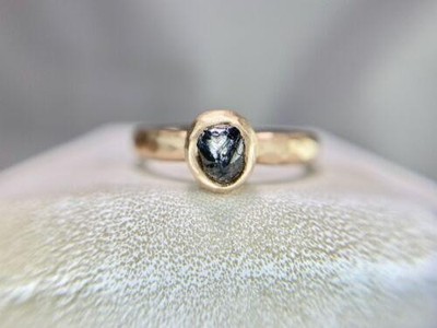 Doron Merav Designer 14k Rose Gold Raw Back Color Diamond Engagement Ring