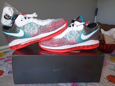 Nike LeBron 8 V/2 Low QS Miami Nights Men's 11 White Solar Red Night DJ4436-100