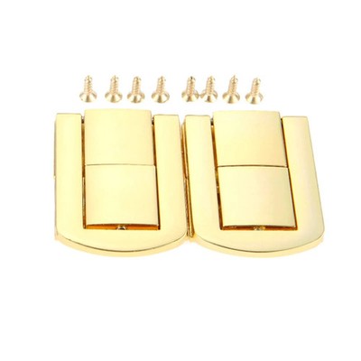 2Pcs Toggle Catch Lock, Gold Retro Style Iron Decorative Hasp Lock Latch Clas...