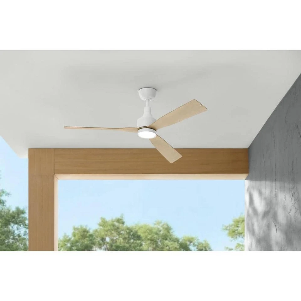 Ryland 52 in. Smart Indoor/Outdoor Matte White Ceiling Fan Adjustable White LED - Image 2 of 4