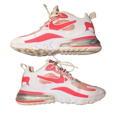 Nike Air Max 270 React White Hyper Pink Sneakers BV3387-100 Women's 8 Streetwear