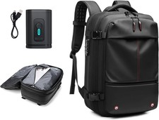 Vacuum Compression Backpack 60L Travel Bag with Pump Anti Theft Expandable Pack