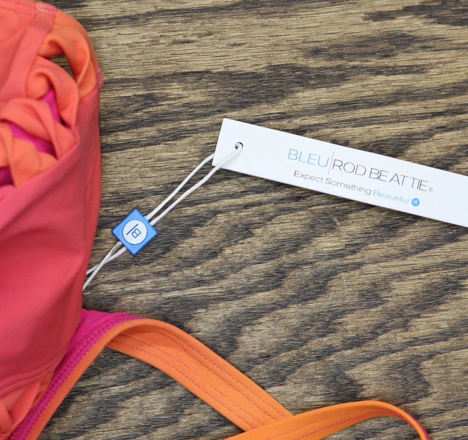 Traje de baño de una pieza Bleu by Rod Beattie Ombree con tiras laterales naranja/púrpura 10 Foto 3 de 4