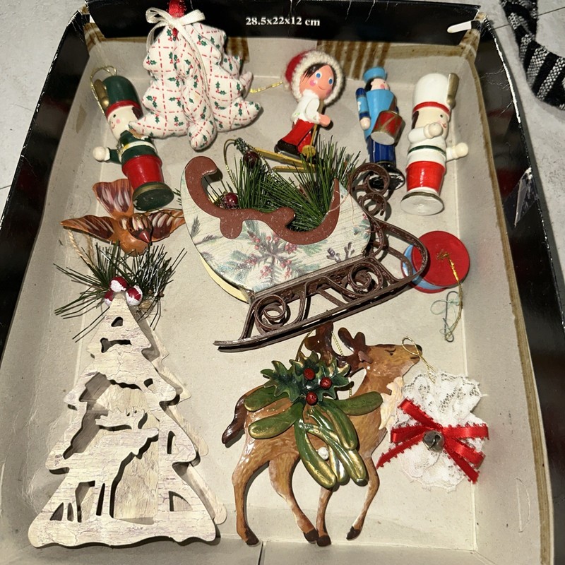 Vintage Lot Of 13 Christmas Ornaments