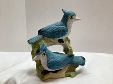 Mid Century, Bisque Pair Of Blue Jays
