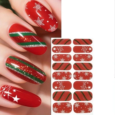 Nail Art Stickers Self Adhesive Christmas Nail Polish Wraps Full Cover (ZE0906)