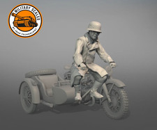 Military Scales 1/72 German Motorcycle Rider Soldier WWII Figure 3d Print Resin