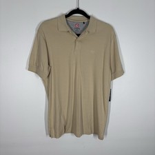Chaps Men SZ S Pale Khaki 2 Button Collared Short Sleeve Polo Shirt NWT