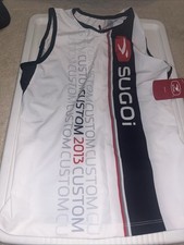 New Sugoi Womens RS Tri Tank Bike Cycling Triathlon White Black Top Jersey L