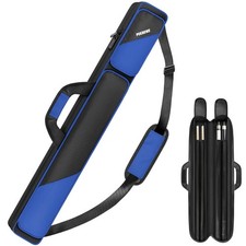PEKREWS Pool Cue Case - 2x2 Holds 2 Sticks Pool 2x2, Blue/Black