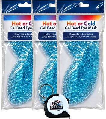 Reusable Gel Bead Eye Mask Hot Cold Compress 3 Pack Set Free Measuring Tape