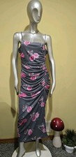 Rue 21 Sleeveless Semi Sheer Bodycon Side Ruched Stretched Floral Dress Large