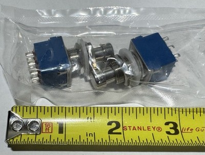 (2) Guitar Effect Pedal 3PDT Latching Footswitch 9 Pin Stomp Push Button Switch