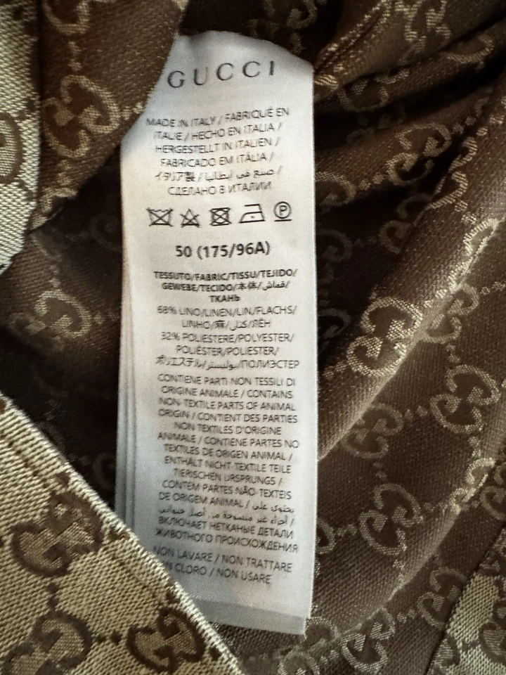 GG jacquard linen-blend shirt Size 50 - Image 4 of 4