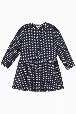 Bonpoint  Girl's 4  Talitha Cherry Polka Dot Dress  Navy Blue Long Sleeve $354
