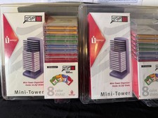2x Two Iomega Zip Mini-Tower Organizer  8 Color 100MB Zip Disks