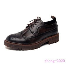 British Men's Carved Lace Up Faux Leather Brogue Business Dress Work Shoes Size