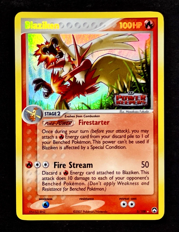 2006 Pokemon BLAZIKEN Ex Power Keepers REVERSE HOLO Gold Foil STAMPED Card 5/108 - Image 4 of 4