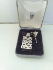 Lovely Cased Hallmarked Silver Perfume Bottle And Funnel London 