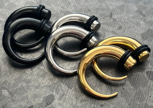 PAIR Steel Round Hook Tapers Lobe Expanders Plugs Hangers Guages Gauges - 第 1/23 張圖片