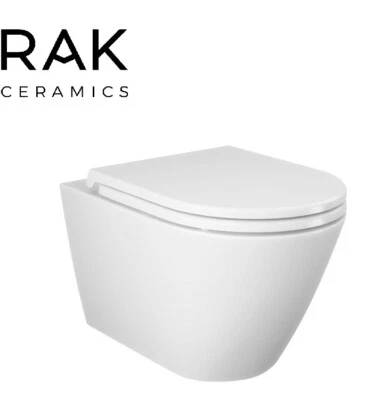 RAK CERAMICS Rak Resort Ceramics Wall Hung Toilet Pan With Slim Soft Close Seat RSTWHPAN + RA