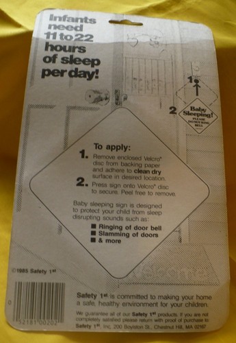 Safety 1st Do Not Disturb Baby Sign 1985 Original Sealed Packaging Durable Mount - Picture 7 of 9