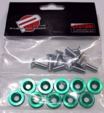 Password Jdm Green Fender Washers 10 Pc Bumper Bolt Engine Dress Up Kit