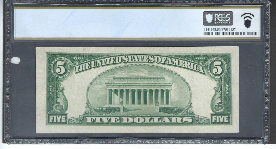 USA: 1934-D $5 Silver Certificate PCGS -a UNC Grade 50. As Shown on Scan - Image 2 of 2