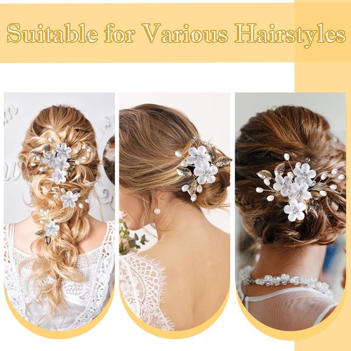 Bridal Hair Accessories, Wedding Hair Accessories For Women-Flower Hair Clip - Picture 7 of 17