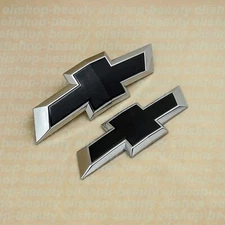 Front Rear Gloss Black Bowtie Emblem For 2016-2024 Chevrolet Camaro Custom LS LT