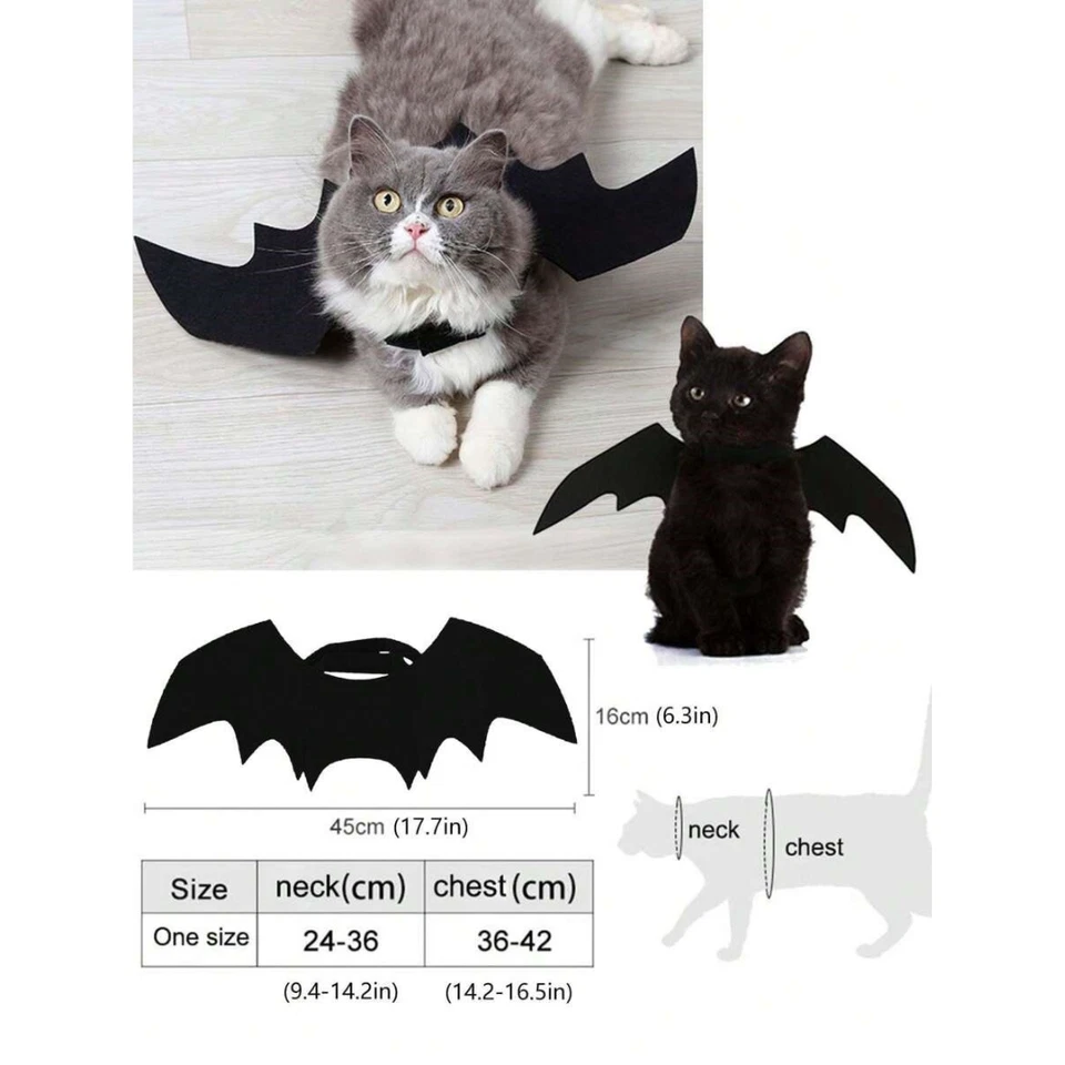 Cat Bat Wing Pets Halloween Costume Soft Polyester for Cat & Small Dog Halloween - Image 3 of 4