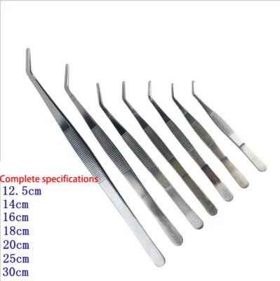 30cm Fish Forceps Tank Curve Plant Long Tongs Handle Feeding Tweezers Steel Tool