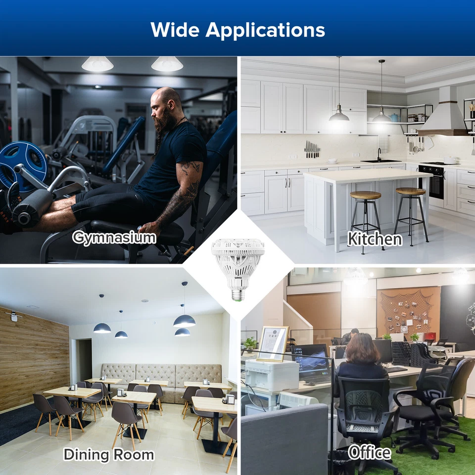 SANSI LED Light Bulb 250W Equiv. 4000lm 5000K Daylight BR30 Office Store Lamp - Image 3 of 4