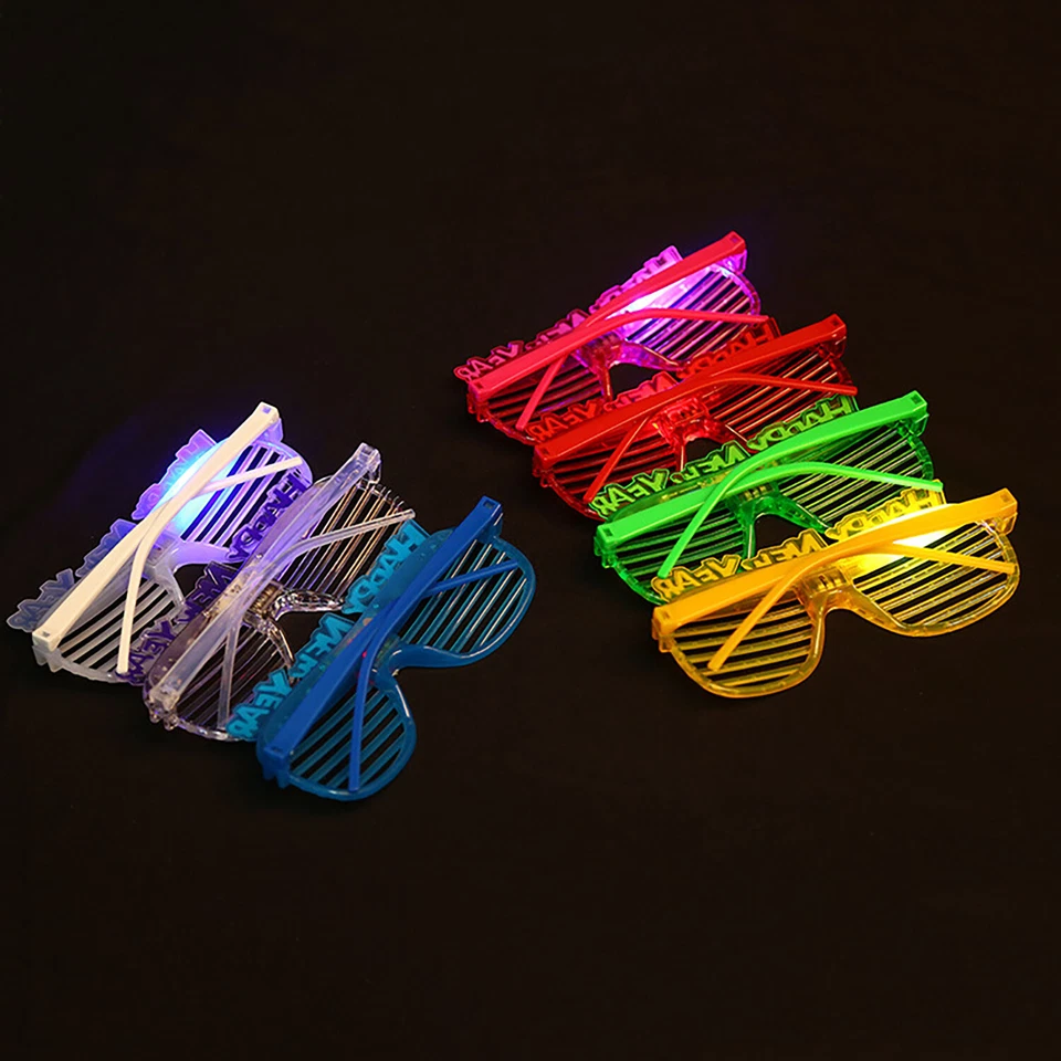 LED Feliz Nuevo Sí Luces Gafas en Forma de Corazón para Fiesta de Año Nuevo 12 Piezas Foto 4 de 4